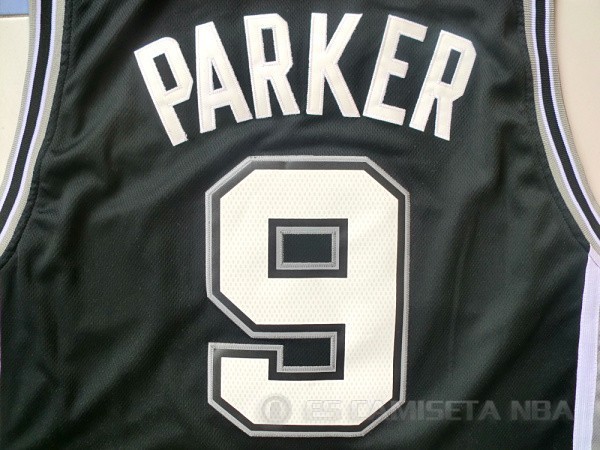 Camiseta Parker #9 San Antonio Spurs Negro - Haga un click en la imagen para cerrar